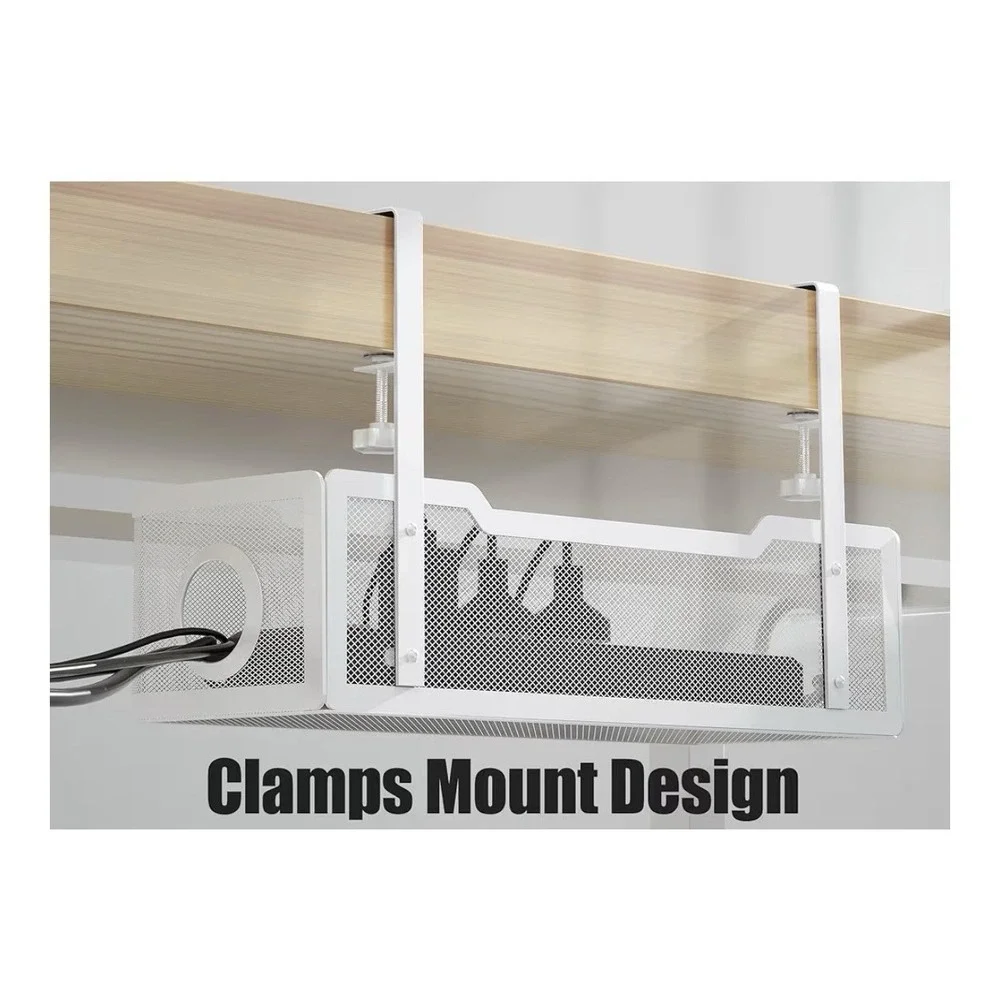 Under Desk Cable Management Tray | No‑Drill Wire‎ Organizer | New | Home Office